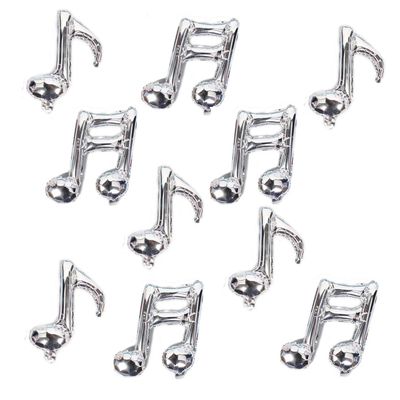 10 Pcs Music Note Silvery Balloons Foil Mylar Balloon Happy Birthday Balloon Banner Music Balloons Use for birthday,birthday party,baby shower,outdoor party, home party, celebrations