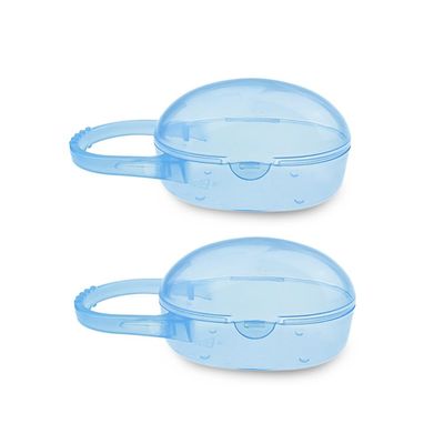 AKOAK Pacifier Box, Travel Universal Pacifier Box with Handle, is Very Useful for Mothers - A Great BPA-Free Tool for Storing Pacifiers, Pack of 2 (Blue)