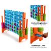 COSTWAY Jumbo 4-to-Score Giant Game Set, 4 in A Row for Kids and Adults, 3.5FT Tall Indoor, Outdoor Set with 42 Jumbo Rings & Quick-Release Slider, Ideal for Holiday Party, Family, Baby Blue view 4