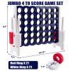 Costzon Giant 4-in-A-Row, Jumbo 4-to-Score Giant Game Set for Kids & Adults, Indoor Outdoor Yard Connect Game, 3.5FT Tall with 42 Jumbo Rings & Quick-Release Slider, Perfect for Family & Party Games view 2