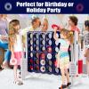 Costzon Giant 4-in-A-Row, Jumbo 4-to-Score Giant Game Set for Kids & Adults, Indoor Outdoor Yard Connect Game, 3.5FT Tall with 42 Jumbo Rings & Quick-Release Slider, Perfect for Family & Party Games view 3