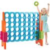 Costzon Giant 4-in-A-Row, Jumbo 4-to-Score Giant Game Set for Kids & Adults, Indoor Outdoor Yard Connect Game, 3.5FT Tall with 42 Jumbo Rings & Quick-Release Slider, Perfect for Family & Party Games view 1