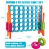 Costzon Giant 4-in-A-Row, Jumbo 4-to-Score Giant Game Set for Kids & Adults, Indoor Outdoor Yard Connect Game, 3.5FT Tall with 42 Jumbo Rings & Quick-Release Slider, Perfect for Family & Party Games view 2