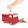Isaac Jacobs Ceramic Red Fire Truck Coin Bank, Vehicle Money Bank Home Dcor, Piggy Bank Gift for Kids, Teens, and Adults (Red Fire Truck) view 2