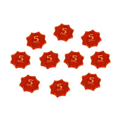 LITKO Spice Tokens | Compatible with Dune | Imperium | Pack of 10 (Fluorescent Amber - 5-Spice)