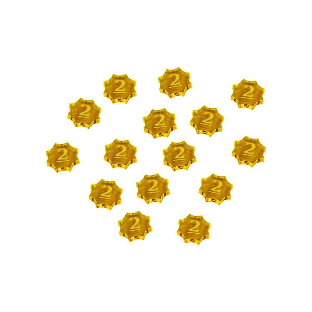 LITKO Spice Tokens | Compatible with Dune | Imperium | Pack of 10 (Transparent Yellow - 2-Spice)
