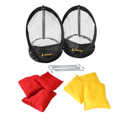 Coghlan's Portable Net Toss Set - Compact Bean Bag Toss Game for Outdoor Fun at Campsite or Beach - Includes 2 Nets, 6 Beanbags, 4 Anchor Pegs & Storage Pouch - Perfect for Kids & Adults