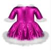 Agoky Kids Girls Christmas Dance Costume Shiny Glossy Metallic Tutu Skirt Jazz Modern Dance Ice Skating Dress Up Rose 12 view 2