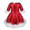 Agoky Kids Girls Christmas Dance Costume Shiny Glossy Metallic Tutu Skirt Jazz Modern Dance Ice Skating Dress Up Red 12 view 2