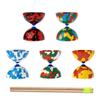(Naranja) Diabolo Jester Marble Small Fixed Shaft Hand Stick Set Red/White/Green view 2