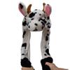 JOYHY Kids Adults Plush Hat Ear Moving Ear Flap Hat with Paw Cow view 2