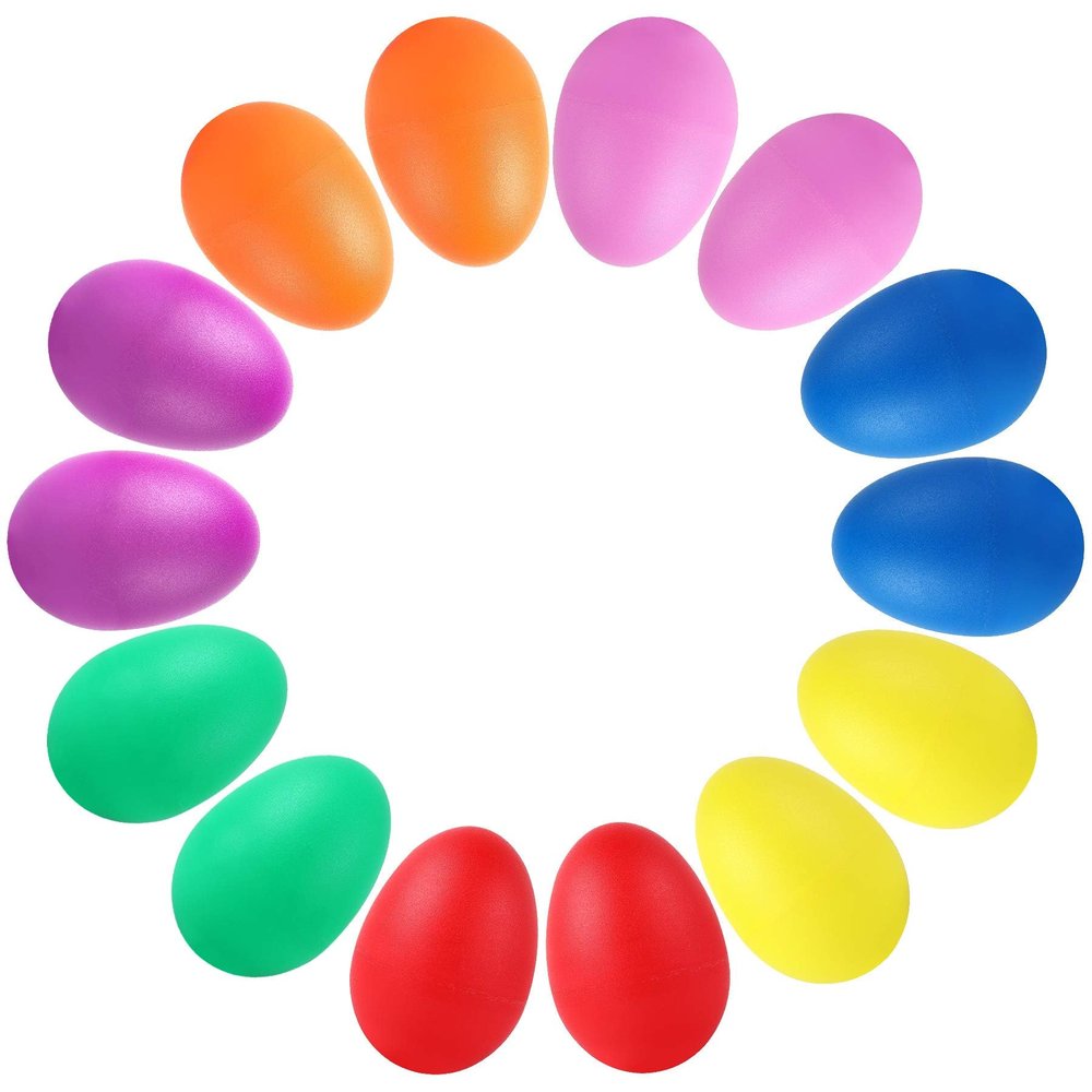 Augshy 14 PCS Egg Shakers Percussion Musical Egg Maracas Easter Egg Kids Toys (Plastic)