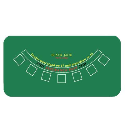 Poker Table mat, Rubber Table Mat Poker Game Table Blackjack, Non-Slip Rubber Poker Game Blackjack Casino Table Layout, Large Size, Green Pattern,70inch