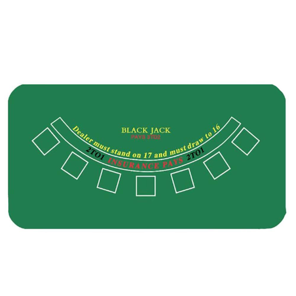 Poker Table mat, Rubber Table Mat Poker Game Table Blackjack, Non-Slip Rubber Poker Game Blackjack Casino Table Layout, Large Size, Green Pattern,70inch