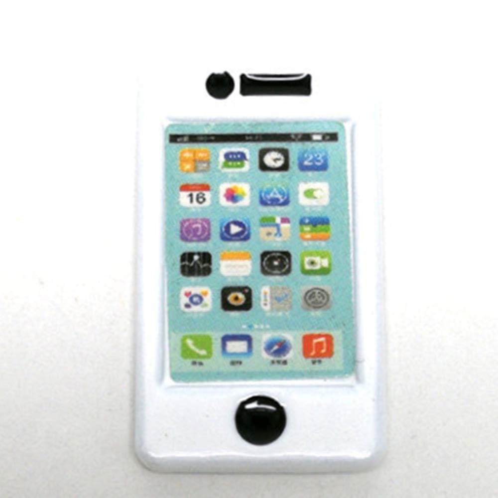 SXFSE Dollhouse Decoration Accessories, 1/12 1/6 Dollhouse Miniature Scene Model Mini Smart Phone Scene Model (White, 26 x 15 mm)