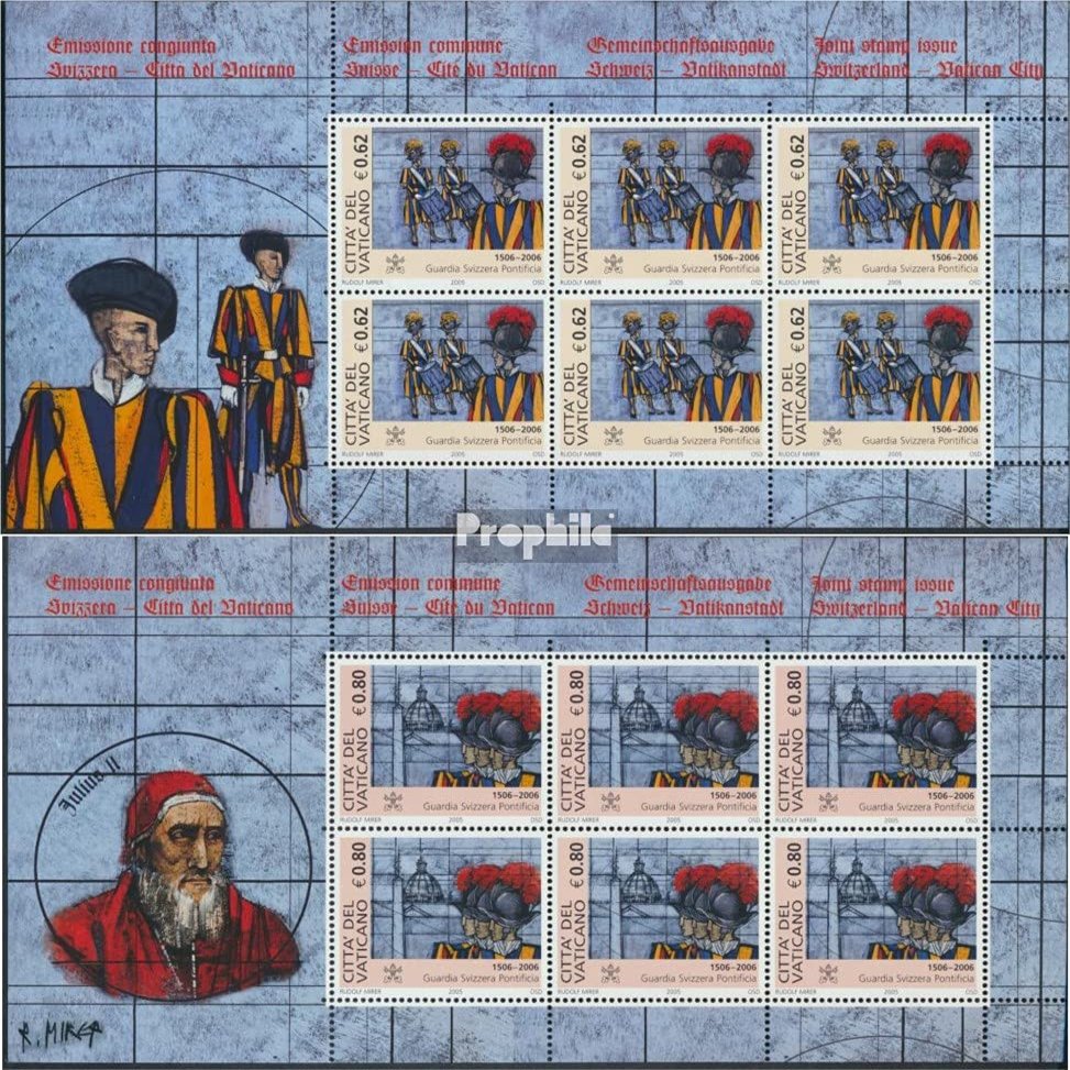 Vatikanstadt 1538Klb-1539Klb Sheetlet (Complete.Issue.) unmounted Mint/Never hinged ** MNH 2005 Pontifical Swiss Guard (Stamps for Collectors) Christianity
