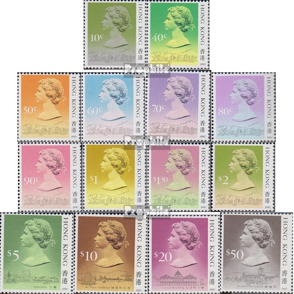 Hong Kong 507IV-521IV (Complete.Issue.) (14 Stamps) unmounted Mint/Never hinged ** MNH 1990 Queen Elizabeth II. (Stamps for Collectors) British Royal Family (Diana, Charles, Elisabeth ..)