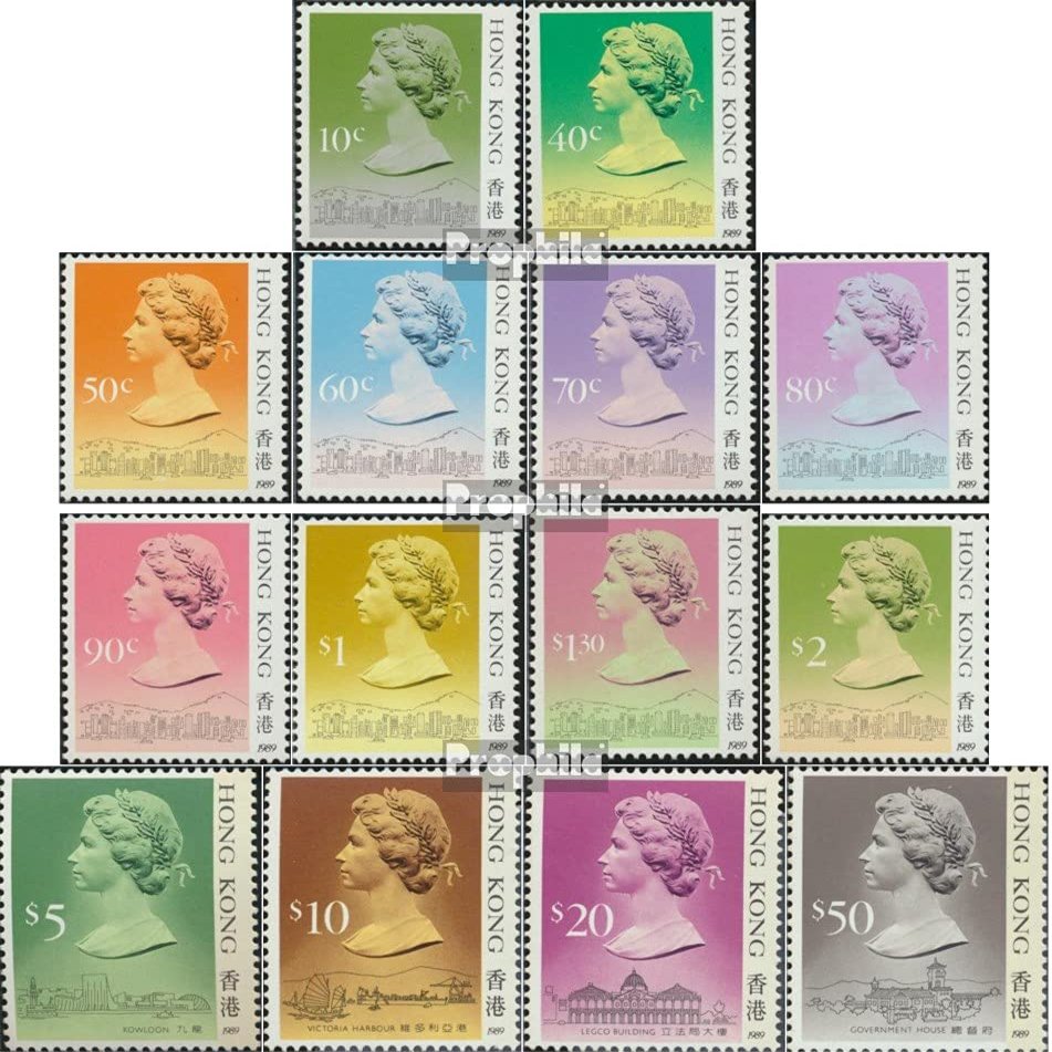 Hong Kong 507III-521III (Complete.Issue.) (14 Stamps) unmounted Mint/Never hinged ** MNH 1989 Queen Elizabeth II. (Stamps for Collectors) British Royal Family (Diana, Charles, Elisabeth ..)