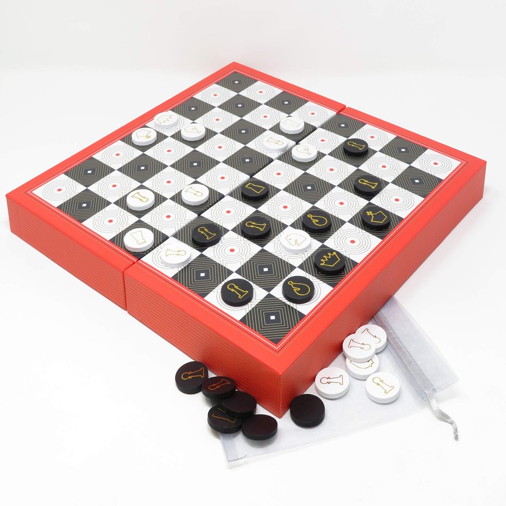 11" Art Deco Chess/Checkers Combo