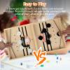Fast Sling Puck Game - Wooden Hockey Table Board Game with Spare Parts | Indoor 2 Player Tabletop Fast-Paced Slingshot Battle for Adults, Kids & Family Night or Friends Party | Large Size view 2
