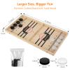 Fast Sling Puck Game - Wooden Hockey Table Board Game with Spare Parts | Indoor 2 Player Tabletop Fast-Paced Slingshot Battle for Adults, Kids & Family Night or Friends Party | Large Size view 3