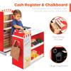 Best Choice Products Pretend Play Grocery Store Wooden Supermarket Toy Set for Kids w/Play Food, Chalkboard, Cash Register, Working Conveyor - Red view 4
