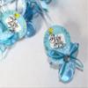 12 Honey Bee Design Blue Pink Boy Girl Acrylic Pacifier Ribbon Necklaces Baby Shower Game Favors Prize Decorations (Blue) view 1