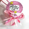 12 Honey Bee Design Blue Pink Boy Girl Acrylic Pacifier Ribbon Necklaces Baby Shower Game Favors Prize Decorations (Pink) view 1