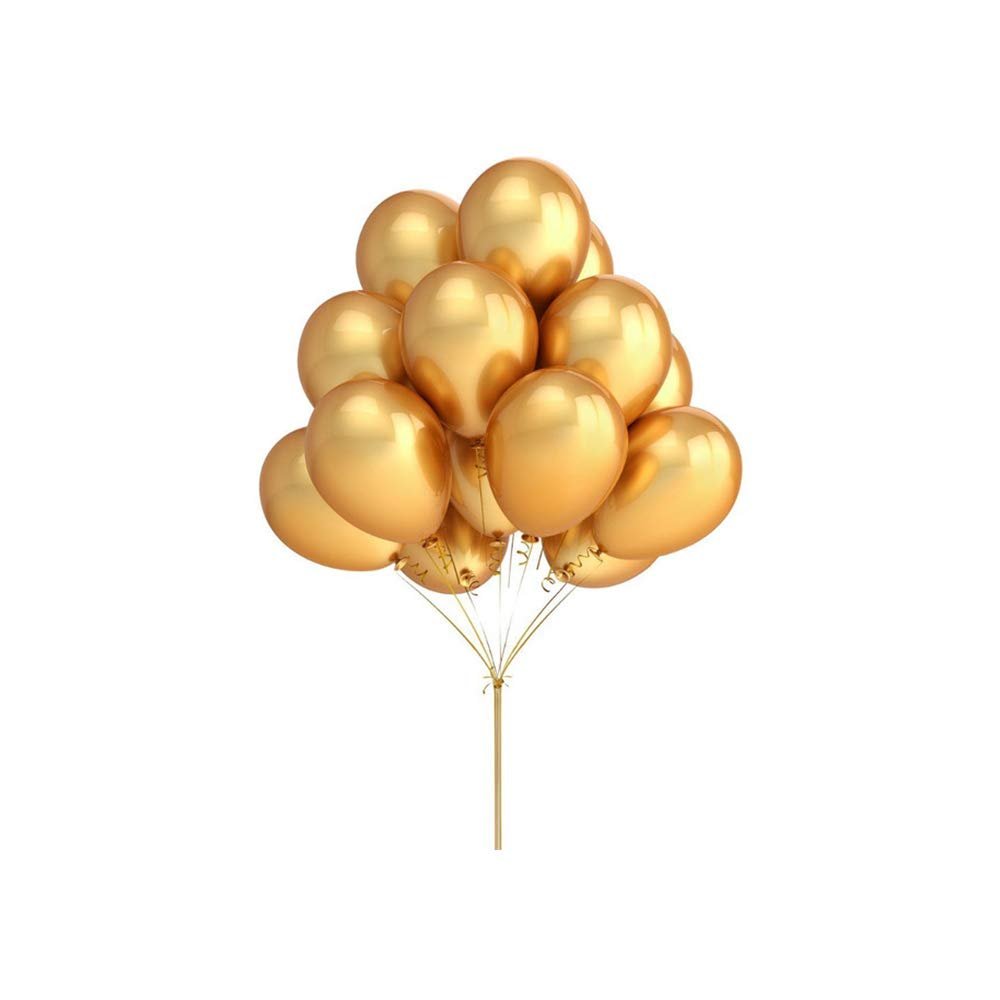 10Pcs Glossy Latex Balloons Colorful Balloons Happy Birthday Party DIY Kids Toys Gift Supplies Not Metal Latex,Gold,10inch