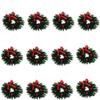 Aiffort 12pcs Funny Mini Christmas Wreaths for 1/12 Dollhouse Christmas Crafts Door Dcor view 1
