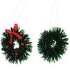 Aiffort 12pcs Funny Mini Christmas Wreaths for 1/12 Dollhouse Christmas Crafts Door Dcor view 3