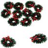 Aiffort 12pcs Funny Mini Christmas Wreaths for 1/12 Dollhouse Christmas Crafts Door Dcor view 4