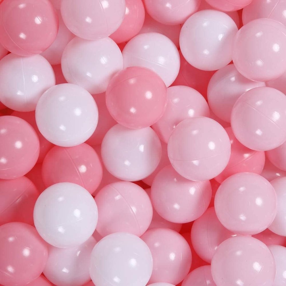 GOGOSO Ball Pit Balls for Toddlers Kids Plastic Balls for Ball-Pit Playpen Pool Baby Pastel BPA-Free Non Toxic Pastel Crush Proof Bal Pink Light Pink White 100pcs