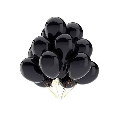 10Pcs Glossy Latex Balloons Colorful Balloons Happy Birthday Party DIY Kids Toys Gift Supplies Not Metal Latex,Black,12inch