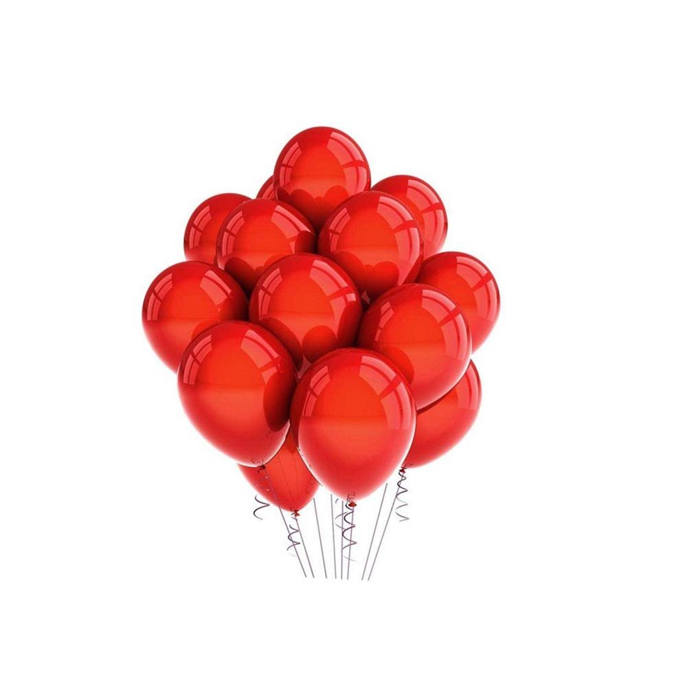 10Pcs Glossy Latex Balloons Colorful Balloons Happy Birthday Party DIY Kids Toys Gift Supplies Not Metal Latex,Red,12inch