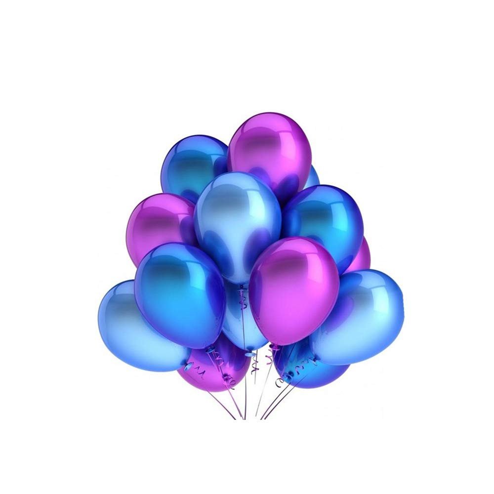 10Pcs Glossy Latex Balloons Colorful Balloons Happy Birthday Party DIY Kids Toys Gift Supplies Not Metal Latex,Purple and Blue,10inch