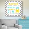 Personalized Stretched Canvas Birth Announcement Gift, Custom Baby Name, Date, Weight Stats, Newborn Nautical Nursery Wall Art Decor, Wooden Frame Construction, Ready to Hang 11X14 view 3