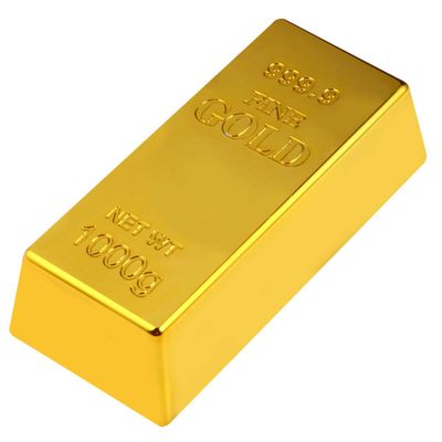 BESTOYARD Fake Gold Brick Prop 6.49 Inch Plastic Gold Bullion for Desktop Decoration Paperweight Doorstop Novelty Joke