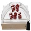 Craps Dice Kit - Authentic Las Vegas Casino 19mm Craps Dice (Set of 5), Acrylic Dice Boat, Dice Storage Pouch (Binion's (Red Frosted)) view 1