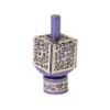 Yair Emanuel Decorative Dreidel with Stand | Pomegranates Cutout Design | Hanukkah Gift Jewish Decorations (Purple, Small) view 1