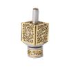 Yair Emanuel Decorative Dreidel with Stand | Pomegranates Cutout Design | Hanukkah Gift Jewish Decorations (Brass, Small) view 1