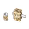 Yair Emanuel Decorative Dreidel with Stand | Pomegranates Cutout Design | Hanukkah Gift Jewish Decorations (Brass, Small) view 2