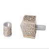 Yair Emanuel Decorative Dreidel with Stand | Pomegranates Cutout Design | Hanukkah Gift Jewish Decorations (Silver, Small) view 2