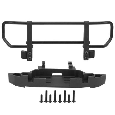 Alomejor RC Front Bumper Metal Front Bumper Base RC Car Accessory Parts Fit Compatible with / 1/10 RC Crawler Car(Black)