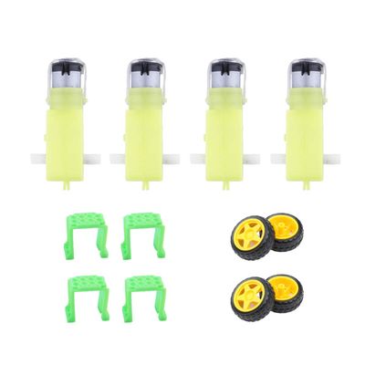 CHANCS DC Gear Motor 4pcs Double Shaft for Arduino Robot Remote Control Car Motor with Wheel DIY Smart Car Chassis Motor
