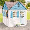 Lifetime Heavy Duty Plastic Outdoor Playhouse, 6ft x 6ft x 7 ft Tall, Beige & Blue view 4