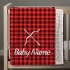 Scotch Check Personalized Newborn Baby Gifts - Soft Plush Minky Dot Toddler Baby Blanket Custom with Name - Print 30"x40" view 1