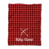 Scotch Check Personalized Newborn Baby Gifts - Soft Plush Minky Dot Toddler Baby Blanket Custom with Name - Print 30"x40" view 2