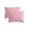 JBD LINEN Pinch Pleated Pintuck Design Baby Pillow/Travel Sized 12 x 16 inch Cushion Cover Set of 2 Piece, 800 Thread Count 100% Organic Cotton Baby Pink Solid view 1