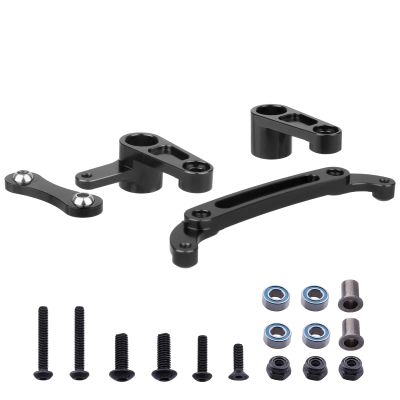 Hobbypark Aluminum Steering Parts Set (Steering Bell Crank, Ackermann Link) for Arrma 1/10 Granite 4X4,Typhon, Big Rock, Senton, Replaces AR340132 (Black)